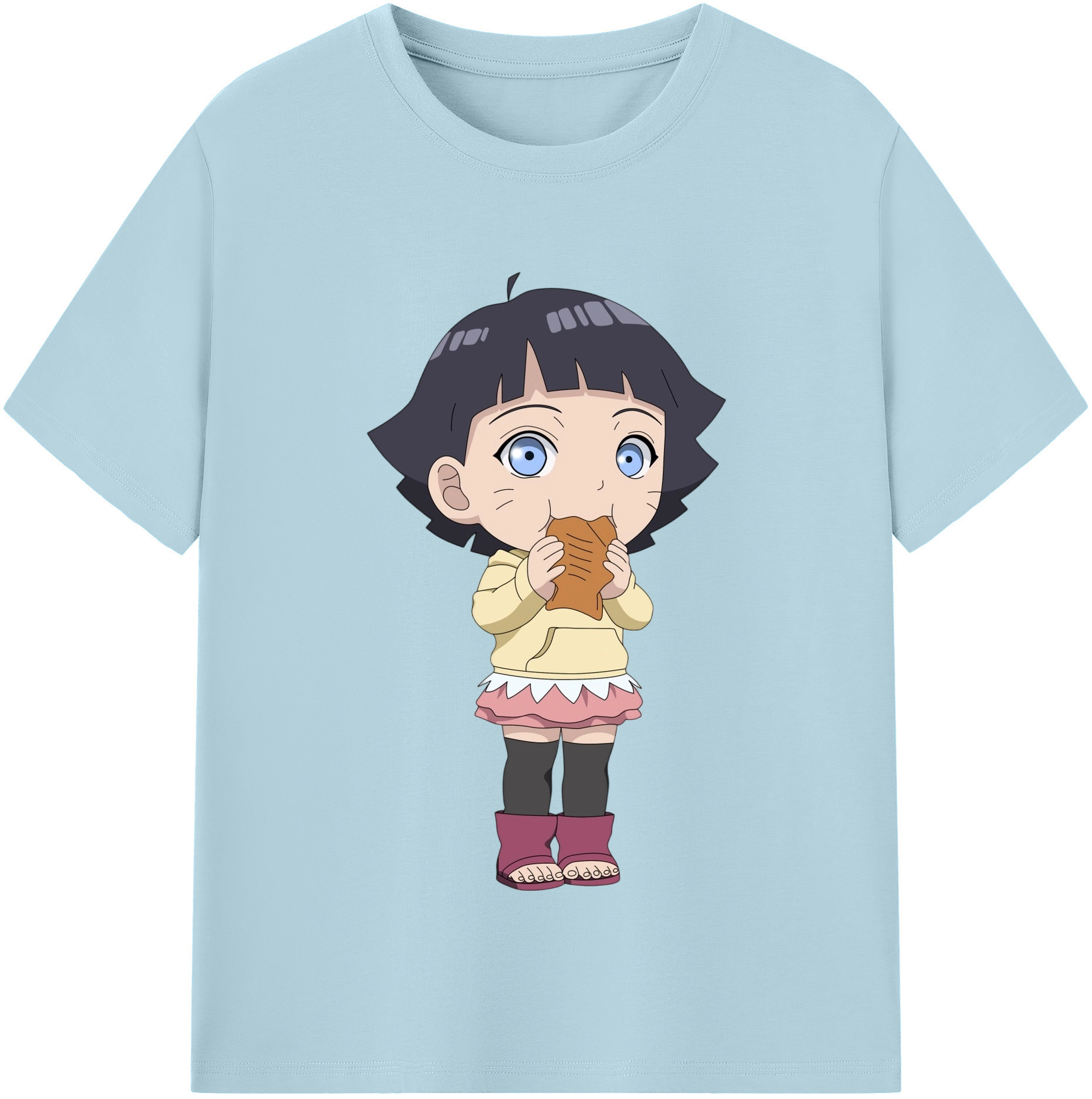 （画像用） NARUTO -ナルト- うずまき ヒマワリ Uzumaki Himawari 綿100％半袖Tシャツ（フロントプリント）